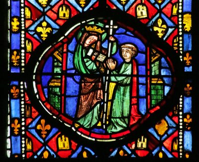 Vitrail représentant la Vierge rendant l